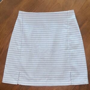 Brandy Melville Classic Blue and White Plaid Mini Skirt